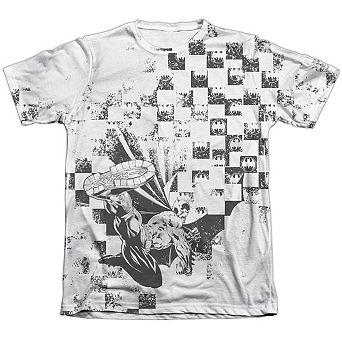 Batman Checkerboard Kick Adult 65/35 Poly/cotton Short Sleeve T-shirt