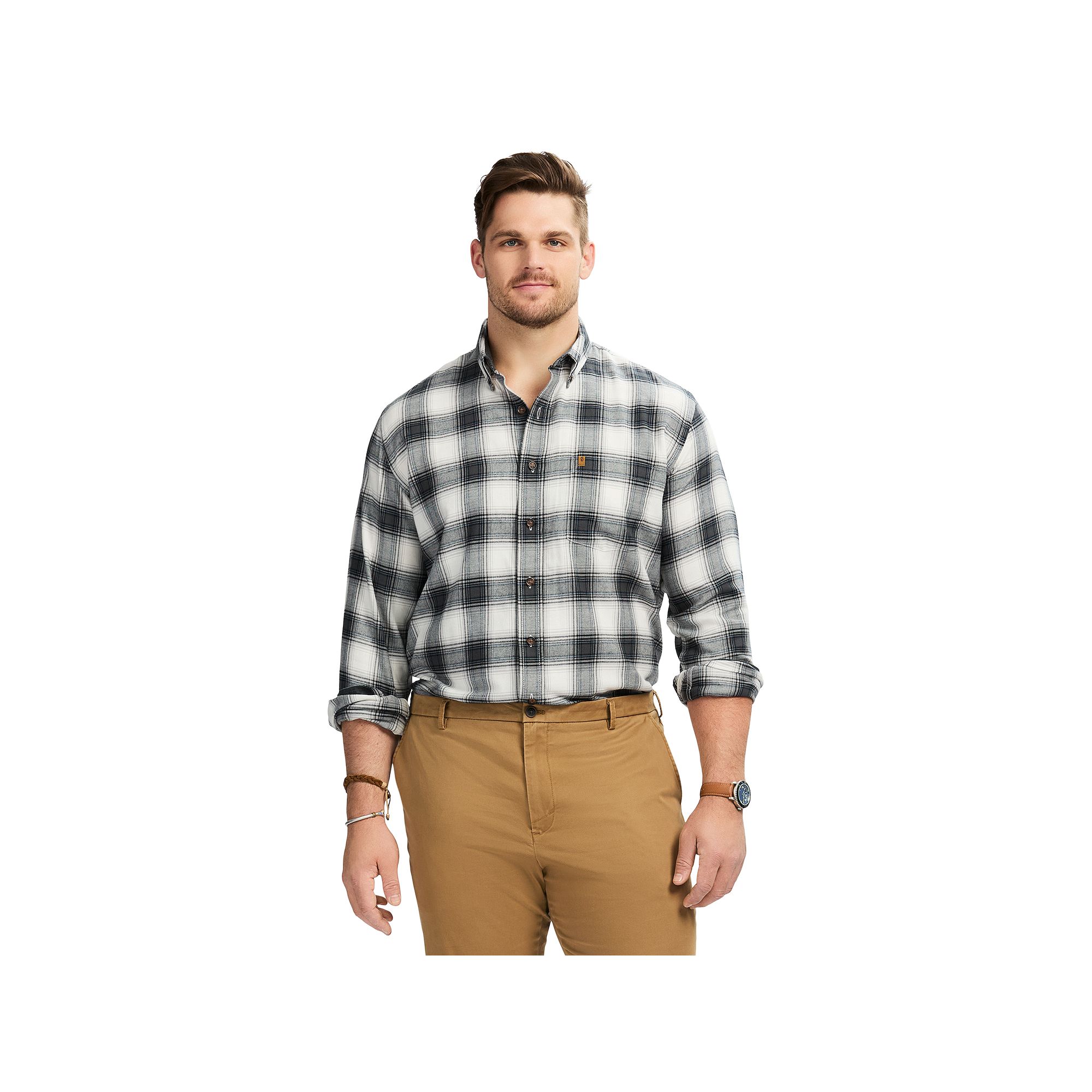 Big & Tall IZOD Stratton Flannel Long Sleeve Button Down Shirt, Mens, Size