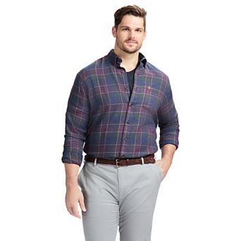 Big & Tall IZOD Stratton Flannel Long Sleeve Button Down Shirt