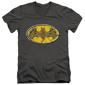 Batman Celtic Shield Short Sleeve Adult V Neck T-shirt
