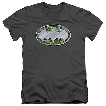 Batman Circuits Logo Short Sleeve Adult V Neck T-shirt
