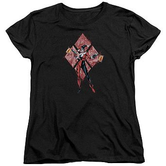 Batman Harley Quinn (diamonds) Short Sleeve Womens T-shirt