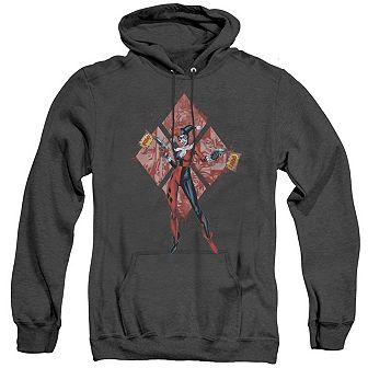 Batman Harley Quinn (diamonds) Adult Heather Hoodie