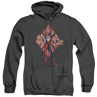 Batman Harley Quinn (diamonds) Adult Heather Hoodie
