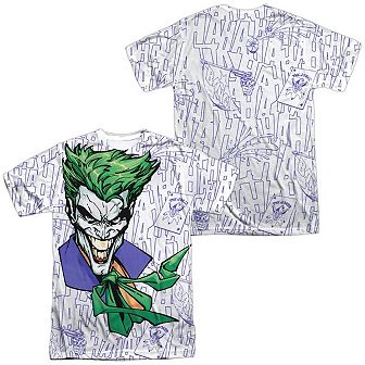 Batman Laugh Clown Laugh Short Sleeve Adult 100% Poly Crew T-shirt