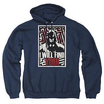 Batman I Will Fnd You Adult Pull Over Hoodie