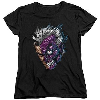 Batman Just Face Short Sleeve Womens T-shirt