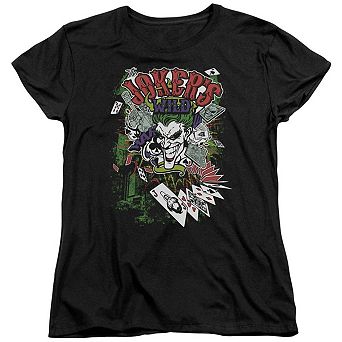 Batman Jokers Wild Short Sleeve Womens T-shirt
