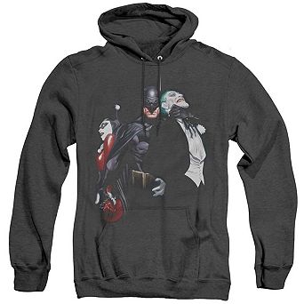 Batman Joker Harley Choke Adult Heather Hoodie