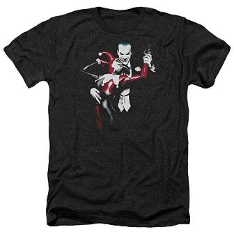 Batman Harley And Joker Adult Heather T-shirt