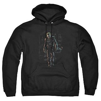 Batman Joker Leaves Arkham Adult Pull Over Hoodie