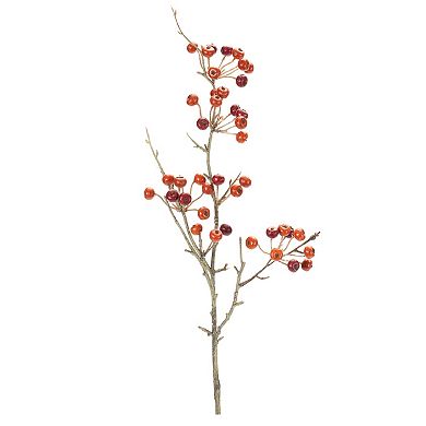 Variegated Orange Berry Pod Spray (set Of 12)