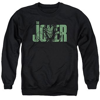 Batman Joker Text On Black Adult Crewneck Sweatshirt