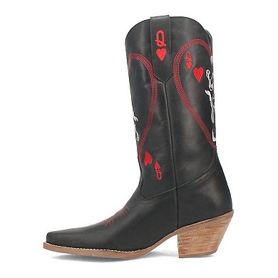 Women's Dingo Queen A Hearts Leather Western Boots