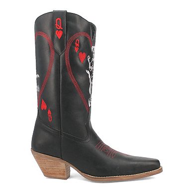 Women's Dingo Queen A Hearts Leather Western Boots