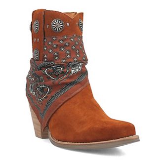 Women's Dingo Bandida Leather Western Ankle Boots
