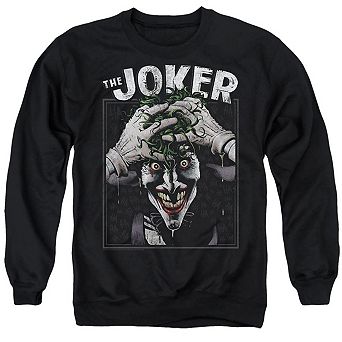 Batman Crazed Joker Adult Crewneck Sweatshirt