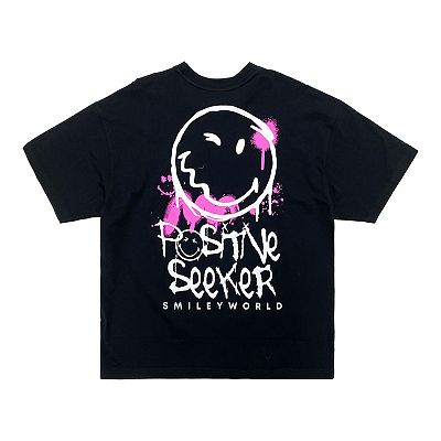 Men's Smileyworld Positive Seeker Oversized Fit Graphic Tee