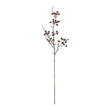 Variegated Red Berry Pod Spray (set Of 12)