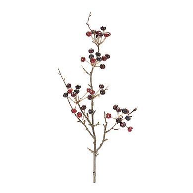 Variegated Red Berry Pod Spray (set Of 12)