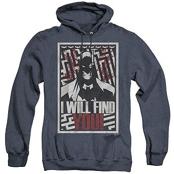 Batman I Will Fnd You Adult Heather Hoodie