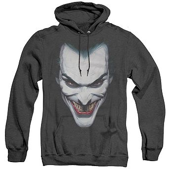 Batman Joker Portrait Adult Heather Hoodie