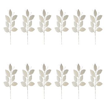 Champagne Magnolia Leaf Spray With Twig Accent (set Of 12)