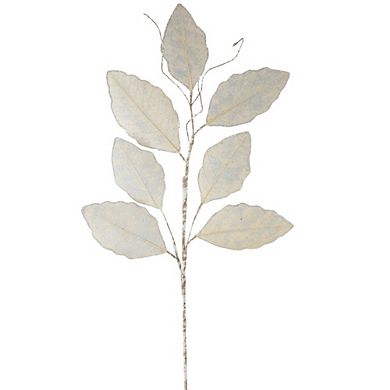 Champagne Magnolia Leaf Spray With Twig Accent (set Of 12)