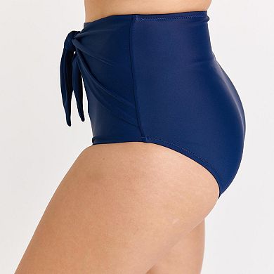 Women's High Waisted Bikini Bottom With Front Tie
