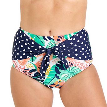 Women's High Waisted Bikini Bottom With Front Tie