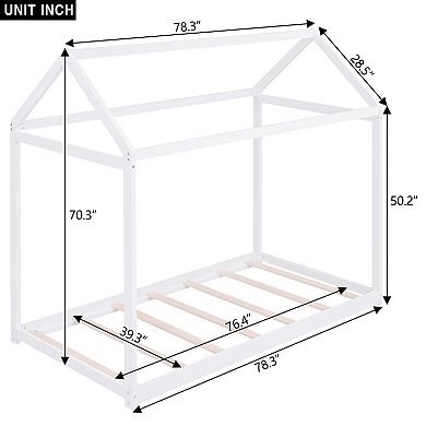 Merax Twin Size Wooden House Bed