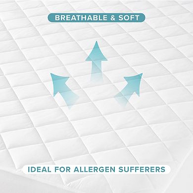 Bare Home Quilted Mattress Pad - Stretch-to-Fit up to 15 Inch Deep Mattresses