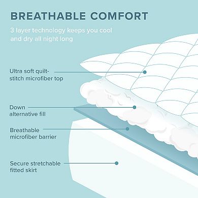 Bare Home Quilted Mattress Pad - Stretch-to-Fit up to 15 Inch Deep Mattresses