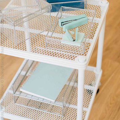 Design Ideas Meshworks 2 Tier Wheeled Metal Storage Shelving Unit Cart ...