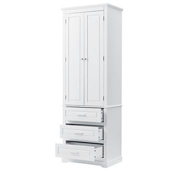 Merax Tall Storage Cabinet With Three Drawers For Bathroom/office