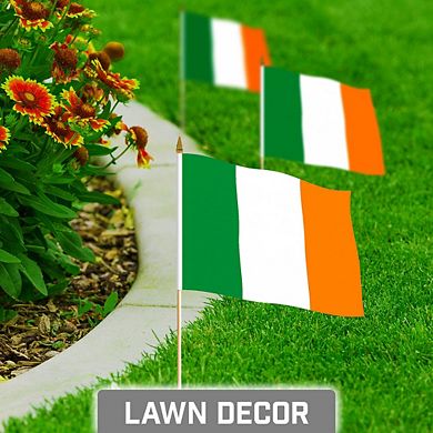 G128 8x12in 12pk Ireland Printed 150d Polyester Handheld Stick Flag