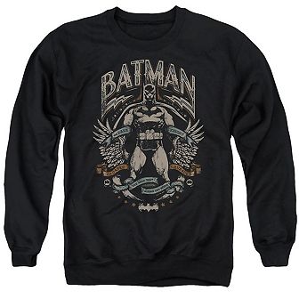 Batman Gotham Hero On Black Adult Crewneck Sweatshirt