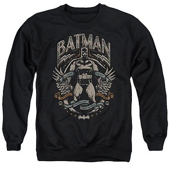 Batman Gotham Hero On Black Adult Crewneck Sweatshirt