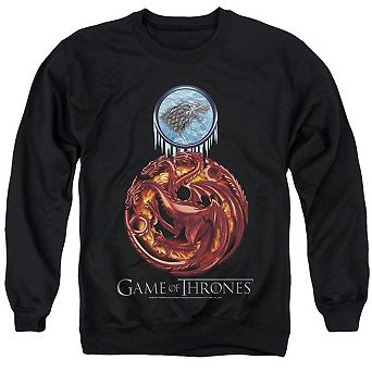 Game Of Thrones Combined Targaryn And Stark Adult Crewneck Sweatshirt