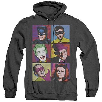 Batman Classic Tv Pop Cast Adult Heather Hoodie
