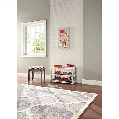 Modern Shoe Rack 3-Shelf Storage Organizer with Tool-Free Assembly, Holds Shoes, and Accessories