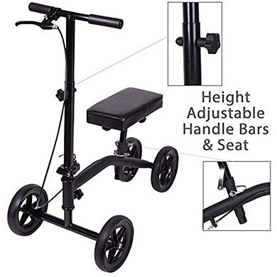 Carex Economy Rolling Knee Walker with Comfortable Padding - Steerable Knee Scooter