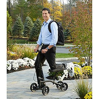 Carex Economy Rolling Knee Walker with Comfortable Padding - Steerable Knee Scooter