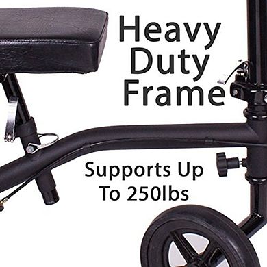 Carex Economy Rolling Knee Walker with Comfortable Padding - Steerable Knee Scooter