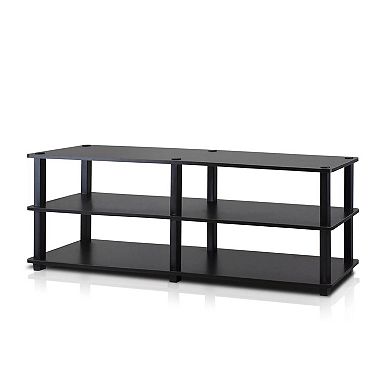 Espresso Black Shoe Storage Rack with 3 Shelves for Shoes, Baskets, & Entryway Organization, 47.2''