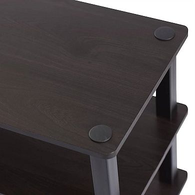 Espresso Black Shoe Storage Rack with 3 Shelves for Shoes, Baskets, & Entryway Organization, 47.2''