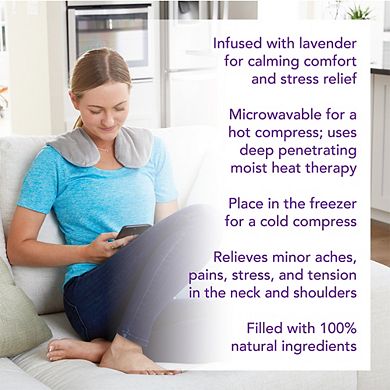 Carex Lavender Neck Wrap with Warm and Cold Therapy for Stress Relief - Microwavable Heating Pad
