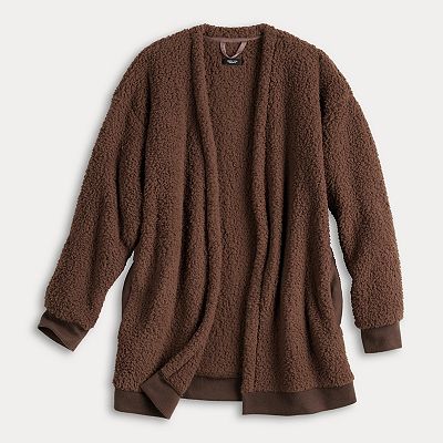 Women's Simply Vera Vera Wang Sherpa Faux Fur Open-Front