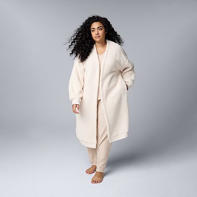 Plus Size Simply Vera Vera Wang Sherpa Faux Fur Open-Front