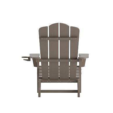 Taylor & Logan Nellis Weather Resistant Adirondack Chair with Cup Holder